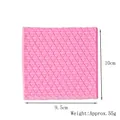 Detailed view of pink quilted fondant cake mold with 10cm x 9.5cm measurements - Pink (50-610-A)