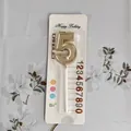 Champagne goud nummer 5 verjaardagskaars voor taartdecoratie in een blisterverpakking - Cijfer 5 / 1 Stuk