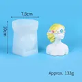 Silicone mold for DIY plaster crafts featuring a girl with flower blindfold design - Blindfolded Girl (50-2667) / White