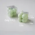 Vela aromática cubo de burbujas verde menta con empaque y medidas - S / Verde