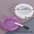Large octagonal silicone mold for DIY resin ashtray, white matte finish - Large Octagonal Shape (60-233) / 11.3x2.3cm