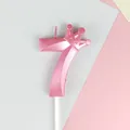 Vela de cumpleaños número 7 rosa perlado con una elegante corona decorativa para fiestas - 7 / 1 Pieza / Rosa