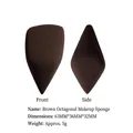 Spugna per trucco professionale marrone a 8 lati che mostra viste frontali e laterali dettagli - Stile Sfaccettato A Otto Lati