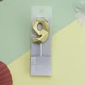 Elegante vela de cumpleaños dorada geométrica número 9 para pasteles en caja de regalo - 9 / Dorado