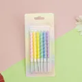 Colorful spiral birthday candles in a 6-pack, ideal for party cake decorations - Spiral Design / 6Pcs/Set / Colorful