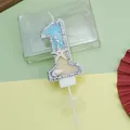 Vela de cumpleaños número 1 temática océano con estrella de mar y perlas para tarta. - Vela de Número Estrella de Mar 1
