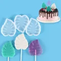 Monstera leaf shape silicone mold for DIY chocolate lollipops and cake topper decorations - 3-Cavity Monstera Leaf Shape (SL-021)