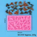 Moule en silicone vintage baroque pour bordure de gâteau fondant - Grande Bordure en Relief Classique Multi-motifs (50-3197-A) / Rose