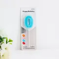 Blue number 0 birthday candle for cake decoration in retail blister pack packaging - Blue Number 0