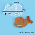 Whale shaped silicone mold for DIY resin coasters with 22cm dimension markings - Irregular Large Whale (60-527)
