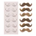 Vue détaillée d'un moule en silicone à 6 cavités en forme de moustache pour chocolat - Style (50-1968-B) / Gris