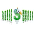 Set de velas de cumpleaños fútbol número 3 con velas de lápiz motivo de fútbol - Set Número 3 Fútbol