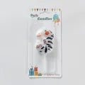 Cute cartoon zebra animal shaped birthday candle in retail packaging for kids birthday party - Number 3 (Zebra)