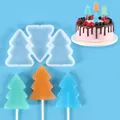 Christmas tree shaped silicone lollipop mold for DIY cake toppers and chocolate - 3-Cavity Christmas Tree Shape (SL-035)