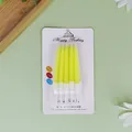 Pack of yellow spiral birthday candles in blister packaging for cake decoration - 10 Pcs/Set / Yellow