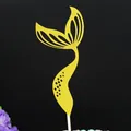 Sparkling golden glitter mermaid tail cake topper for birthday party decorations - Gold / 1 Piece