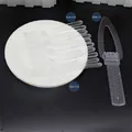 Set de couverts à gâteaux jetables avec 10 assiettes, 10 fourchettes et 1 couteau - Kit Rond 10 Personnes