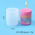 Moule en silicone cylindrique pour bougies, dimensions de 9 cm de haut et 7,5 cm de large - Style Thème Fête des Mères (60-1308)