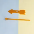 Vibrant orange plastic arrow pointer cake topper decoration for themed birthday party supplies - Arrow Pointer / 5 Pieces / Tan