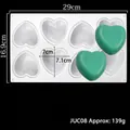 8-cavity heart silicone mold for DIY chocolate and desserts - 8-Hole White 3D Heart Style (JUC08) / 29x16.9cm