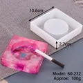 Square DIY silicone ashtray mold with 10.6cm dimensions and 100g weight - 10.6x2.7cm