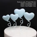 Lot de 4 décorations de gâteau ballon cœur bleu clair en différentes tailles pour fête - Lot de 4 / Bleu
