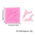Moule en silicone rose avec relief baroque pour décoration gâteau et fondant - Petite Dentelle en Relief Classique (50-1628-A) / Rose