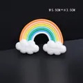 Kleurrijke zachte klei regenboog met witte wolken taarttopper voor verjaardagsfeestjes - Acht Kleuren Regenboog