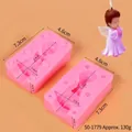 Pink 3D angel candle silicone mold showing dimensions and 130g weight - Angel Boy (50-1779) / Pink