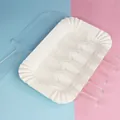 Lot de couverts à gâteau jetables en plastique transparent avec assiette en papier blanc - 5 Assiettes 5 Fourchettes 1 Couteau / Transparent