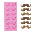 Moule en silicone rose à 6 cavités en forme de moustache pour fondant et chocolat - Style (50-1968-A) / Rose