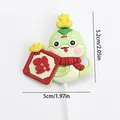 Leuke cartoon slang taarttopper, zacht rubberen verjaardagsdecoratie, maat 5,2x5 cm - #2505 soft rubber snake treasure with blessing character