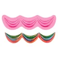 Premium scalloped drape silicone fondant mold for elegant wedding cake border decoration - Scalloped Pleat Style (50-1986-A) / Pink