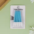 Set of blue spiral birthday candles with elegant crystal threaded design for cakes - 10 Pcs/Set / Blue