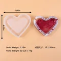 Large heart-shaped silicone mold for DIY crystal resin ashtrays with size details - 12.9x11.3x3cm