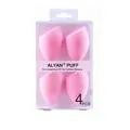 Premium 4-piece set of pink slanted beauty makeup sponges in a clear protective box - Set of 4 / Pink