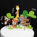 Dimensions détaillées pour les décorations de gâteau animaux de la forêt forêt - 6.2cmx11.2cm