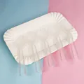 5 pièces de fourchettes-cuillères jetables avec plateau en papier pour gâteau de fête - 5 Assiettes 5 Fourchettes / Transparent