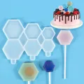 Hexagon shaped silicone lollipop mold for DIY chocolate and candy crafts - 3-Cavity Diamond Style (SL-018)