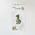 Vela de cumpleaños número 1 con tema de fútbol para fiestas infantiles en empaque - Número 1 / 1 Pieza