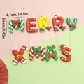 Χρωματιστά διακοσμητικά τούρτας Merry Xmas από μαλακό PVC για χριστουγεννιάτικα πάρτι - Σετ Γραμμάτων Merry XMAS