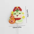Schattige cartoon dierenriem slang taarttopper van zacht rubber voor verjaardagen - # 2506 soft rubber fulu snake treasure