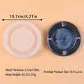 Large silicone ashtray mold for DIY resin casting showing dimensions and results - 10.7x2.7cm