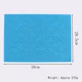 Detailed view of blue rose floral fondant lace mat with 38cm x 28.5cm dimensions - Blue (84115)