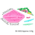 Moule en silicone pour bordures florales fondant, 8,5x5,4 cm, poids 110g. - Fleurs en Relief et Nœud (50-1655-A) / Rose