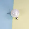 Bola decorativa de 4 cm blanco perlado iridiscente para árbol de Navidad o tarta - Blanco / 4cm