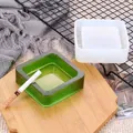 Quadratische Silikonform für DIY-Aschenbecher aus Kristall-Epoxidharz und Ergebnis - Quadratisch (50-1482-D) / Weiß