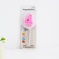 Pink number 4 birthday cake candle in original retail blister pack for party decoration - Pink Number 4