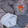Molde de silicona hexagonal para posavasos de resina DIY, dimensiones 12,6cm x 11,8cm - Posavasos Irregular (60-252)