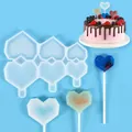 DIY heart-shaped silicone lollipop mold with geometric diamond heart design - 3-Cavity Double Heart Style (SL-023)